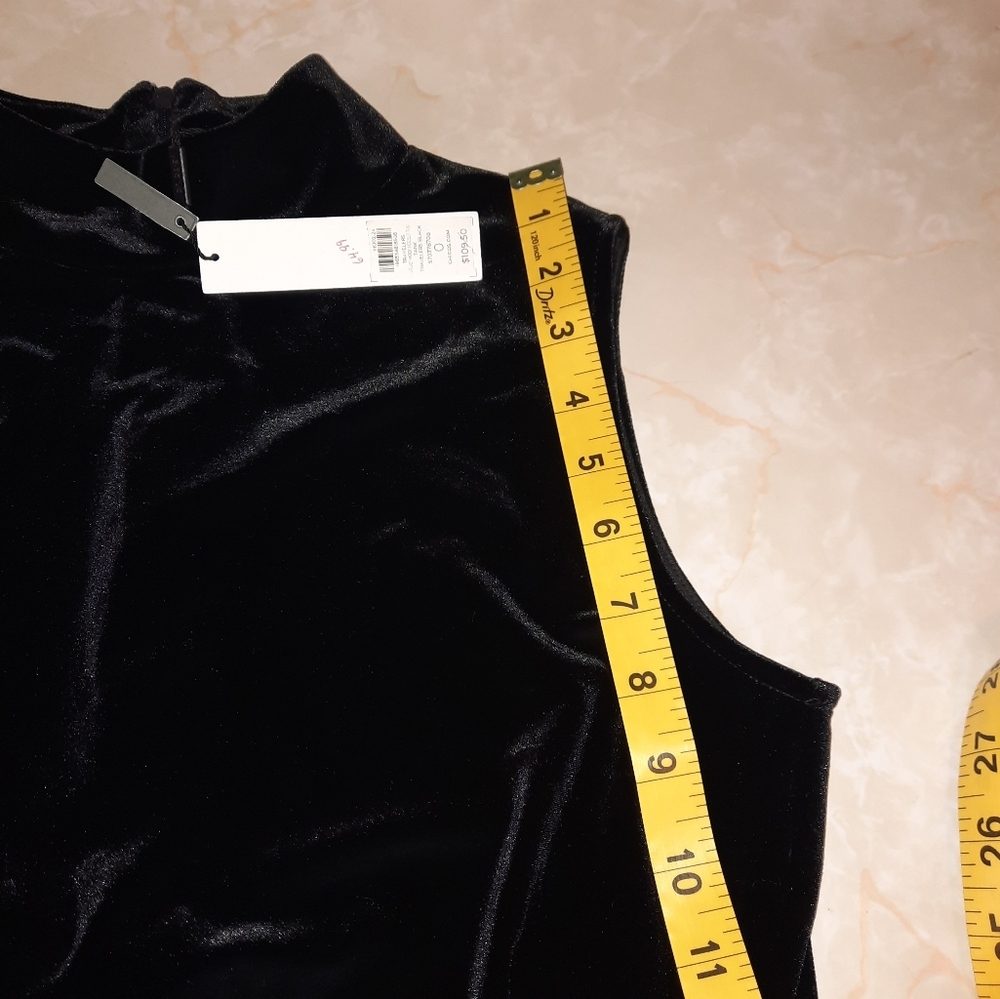 Chico's Black Velvet Sleeveless Mock Neck Midi Dress - Picture 4 of 13